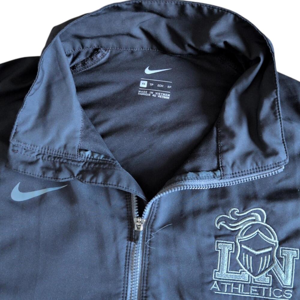 LN Athletics‎ Pullover Jacket Mens XS Nike Quarter Zip Black Knight Logo Swoosh